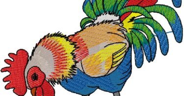 Rooster embroidery design