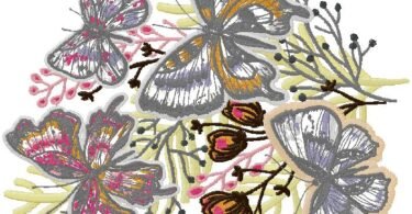  butterflies embroidery design
