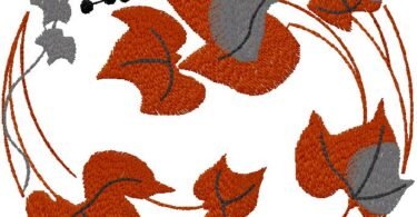 leaves embroidery design