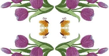 floral machine embroidery design