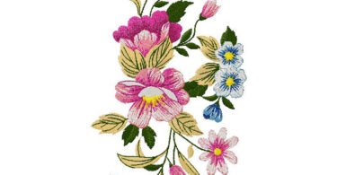 floral machine embroidery design