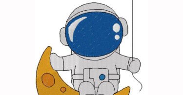 Astronaut Embroidery Design