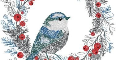 Bird embroidery design