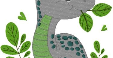 CUTE baby DINOSSAURO embroidery design