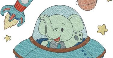Elelphant embroidery design