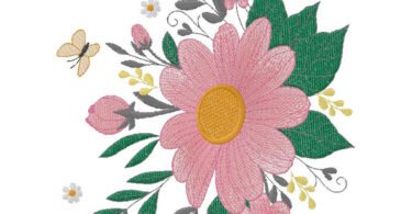 Floral embroidery design
