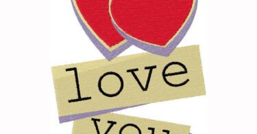 Love you embroidery design