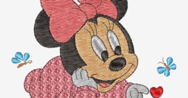 Minnie embroidery design