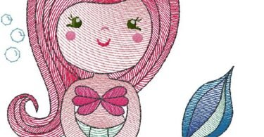 Ocean Sea Princess embroidery design