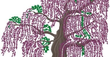 Tree embroidery design design