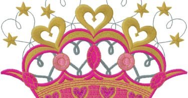 crown embroidery design