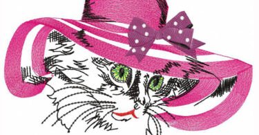 cute cat embroidery design