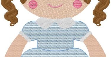 cute girl embroidery design