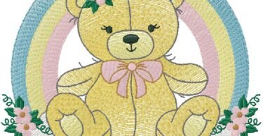 cute teddy embroidery design