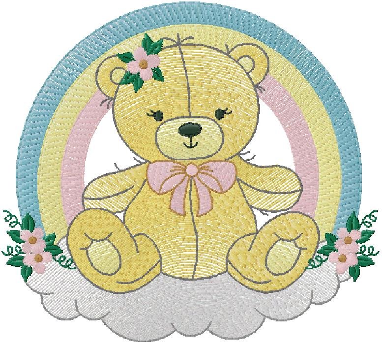 cute teddy embroidery design