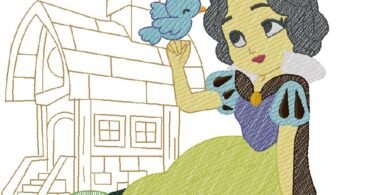 snow white embroidery design