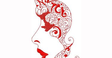 lady face embroidery design