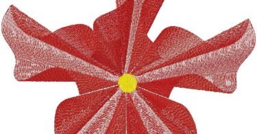 Red flower embroidery design