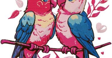 tow Birds embroidery design