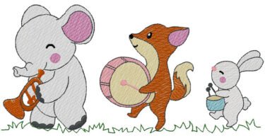 Animals Musical embroidery design