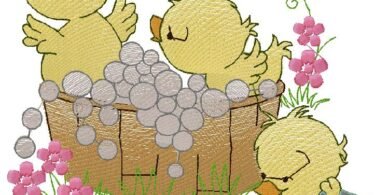 Baby Ducks Embroidery Design