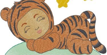 Baby Tiger embroidery design