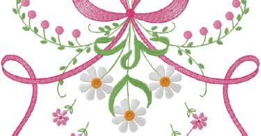 Bow embroidery design