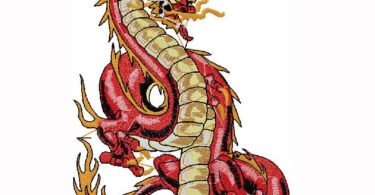 Dragon embroidery design