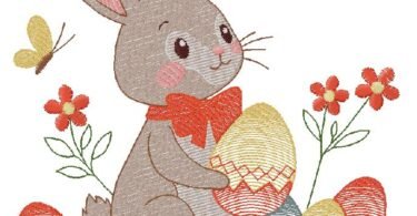 Easter Bunny Embroidery Design