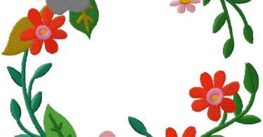 Flower Wreath Embroidery Design