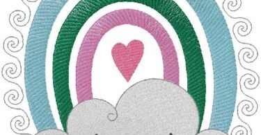 Happy cloud embroidery design