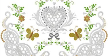 Heart embroidery design