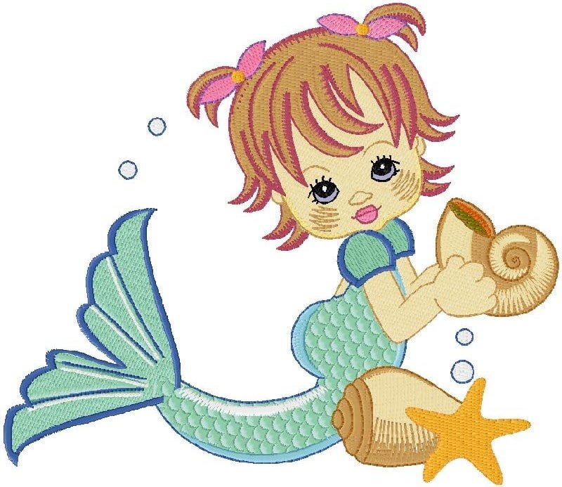 Mermaid - Machine Embroidery Design