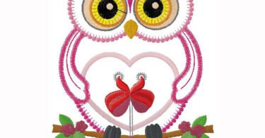 Owl machine embroidery design