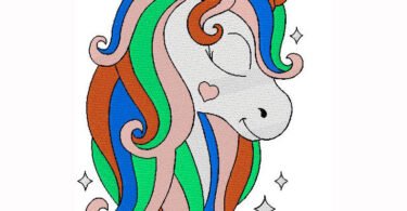 Unicorn embroidery design