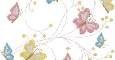 butterflies embroidery design