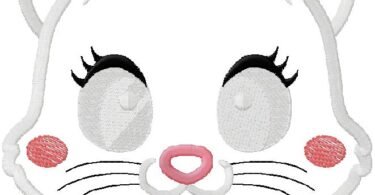 cat face embroidery design