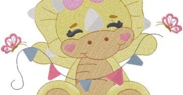 cute Baby Dinosaur embroidery design