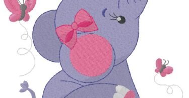 cute Baby Elephant embroidery design