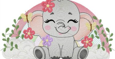 cute Baby Elephant embroidery design