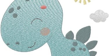 cute Dino Embroidery Design