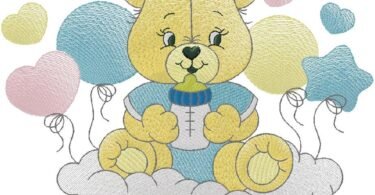 cute Teddy Bear Embroidery Design