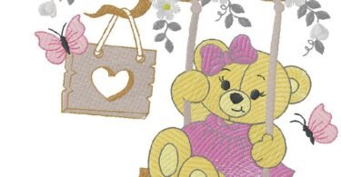 cute Teddy Bear Embroidery Design