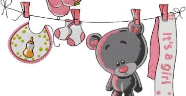 cute bear embroidery design