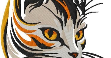 cute cat embroidery design