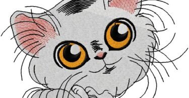 cute cat embroidery design
