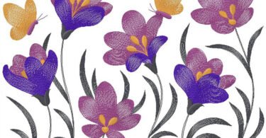 floral machine Embroidery design