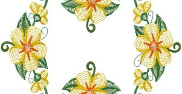 floral machine embroidery design