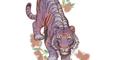 wonderful Tiger embroidery design