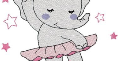 cute Elephant embroidery design